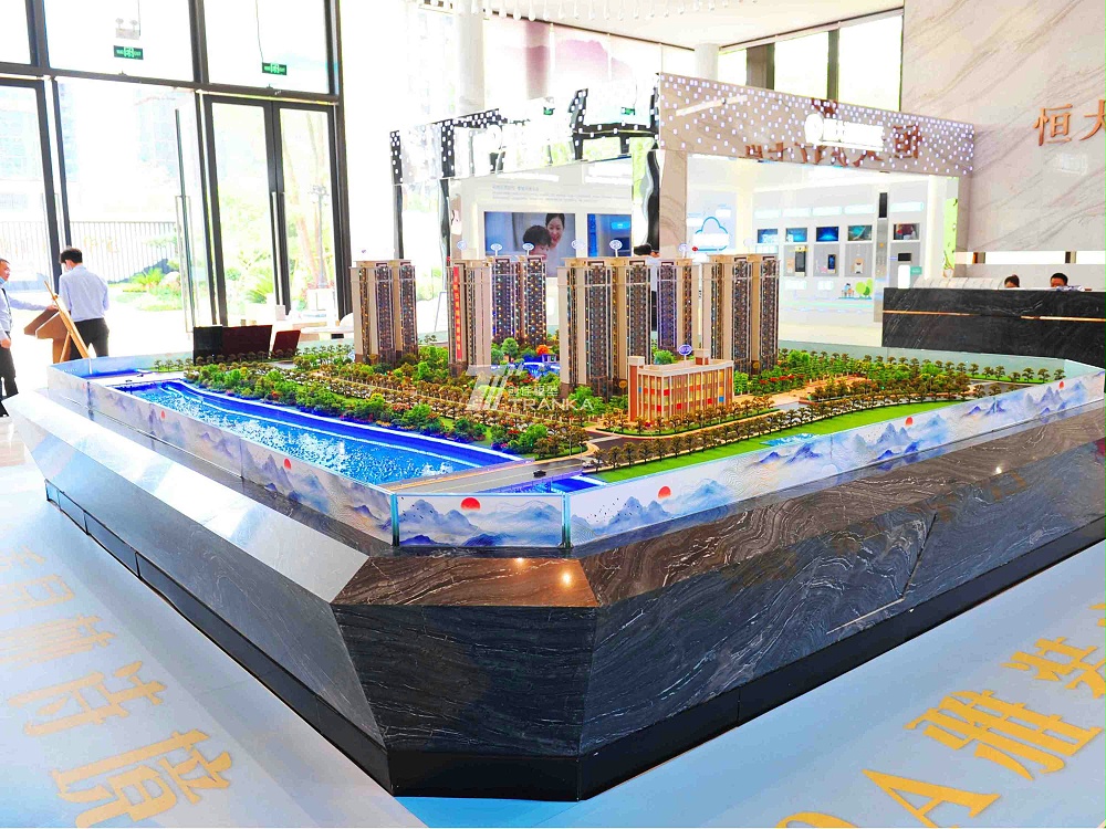 高明恒大滨江左岸建筑沙盘模型案例