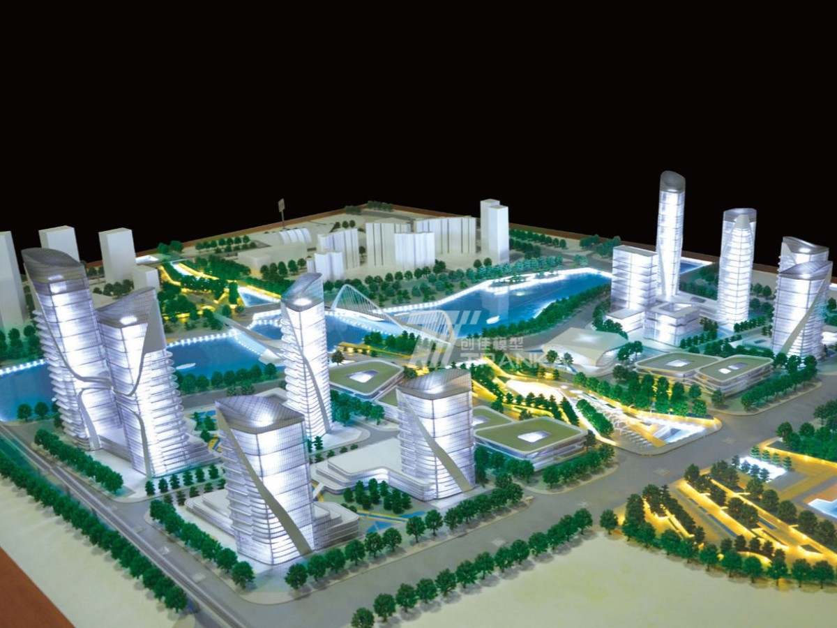广州南沙新区蕉门河中心区模型案例